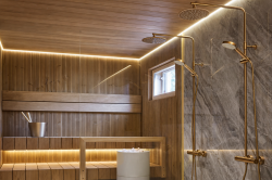 SAUNA LED-nauha 2.5m, 8Wm 24V, IP65 pesuhuoneessa, saunan katossa ja lauteen alla